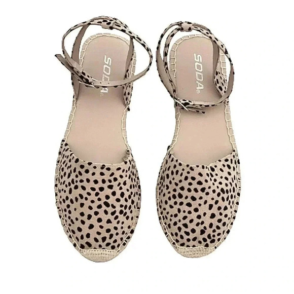 Leopard Print 7.5 Wedge Animal Print Espadrilles - Picture 4 of 8